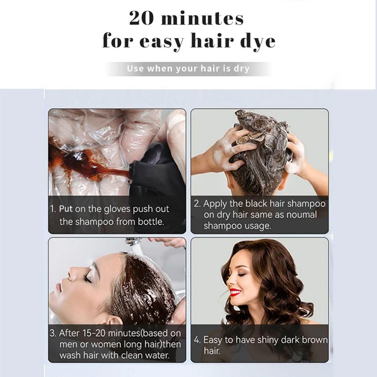 Long-Lasting Natural Hair Dye Shampoo | Ammonia & Peroxide Free Color | 100ML (Pack of 1)