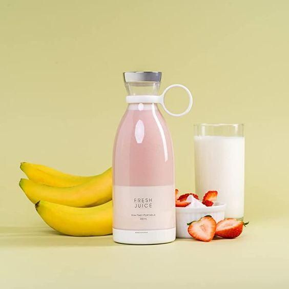 Traverl Portable Mini Juice Blender. ELECTRONIC Blender Portable Juicer for Smoothie, Juice, Vegetable Shakes with 6 Blades Wireless Charging Mini Personal Size Mixer Bottle Grinder, 420 Ml