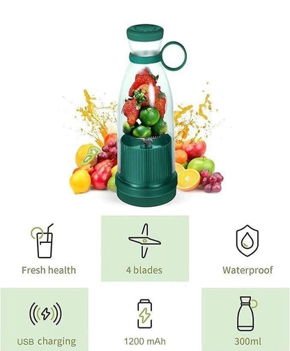 Traverl Portable Mini Juice Blender. ELECTRONIC Blender Portable Juicer for Smoothie, Juice, Vegetable Shakes with 6 Blades Wireless Charging Mini Personal Size Mixer Bottle Grinder, 420 Ml