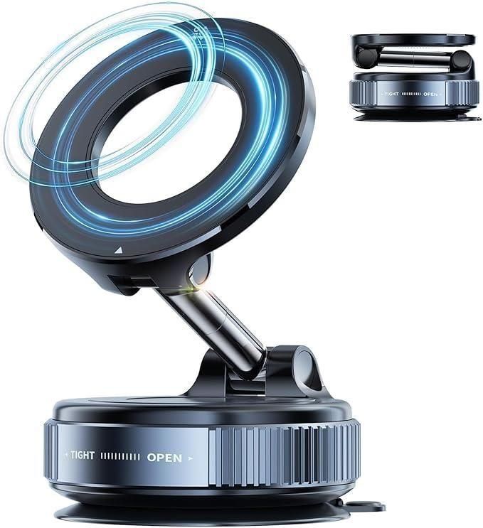 Vacuum Suction Magnetic Bracket. Outlouders 360° Magnetic Car Phone Holder | Universal Sticky Dashboard Mount | Hands-Free Mobile Stand for All Phones