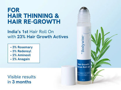 Be Bodywise Rosemary Hair Growth Serum (Roll On).For Hair Thinning & New Hair Growth. Advanced Hair Growth Serum Roll On (25ml)