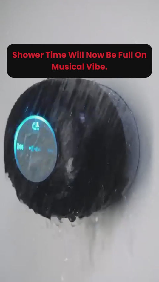 FKLBBLPM Large Suction Cup Waterproof Bluetooth Speaker LED Light Light Waterproof Bathroom Bluetooth Speaker (Black)